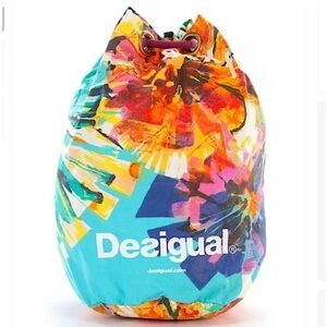 Desigual Canvas Color Splash Shoulder Bag Style 104929 Tote Travel Beach Gym
